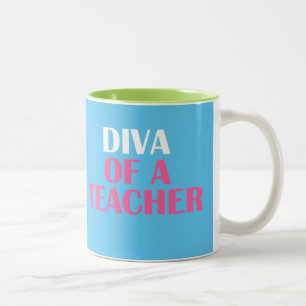 "DIVA OF A LEACHER" Zwei-Tonen-KAFFEE-TASSE Zweifarbige Tasse