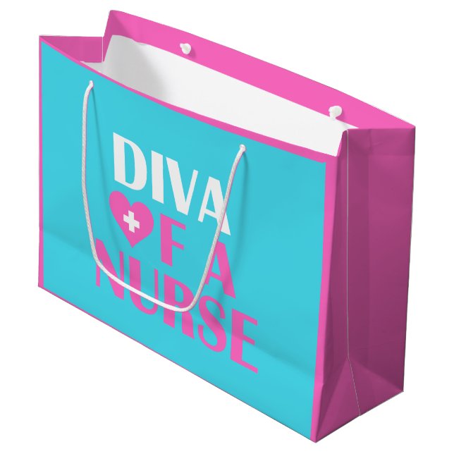 "DIVA OF A NURSE" GROßE GESCHENKTÜTE (Vorderseite Schrägansicht)