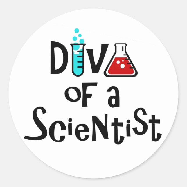"DIVA of a Scientist" Runder Aufkleber (Vorderseite)