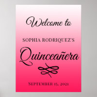 Diva Pink Quinceañera 15e Anniversaire Poster de b