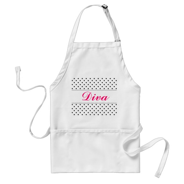 Diva Schürze für Frauen| Personalisierbar nach Nam (Vorne)