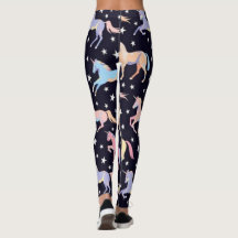 Diva Style Einhorndruck auf Schwarz-Leggings-Desig