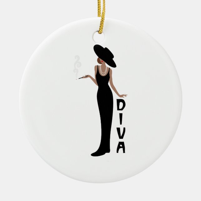 Diva Woman Keramik Ornament (Vorne)