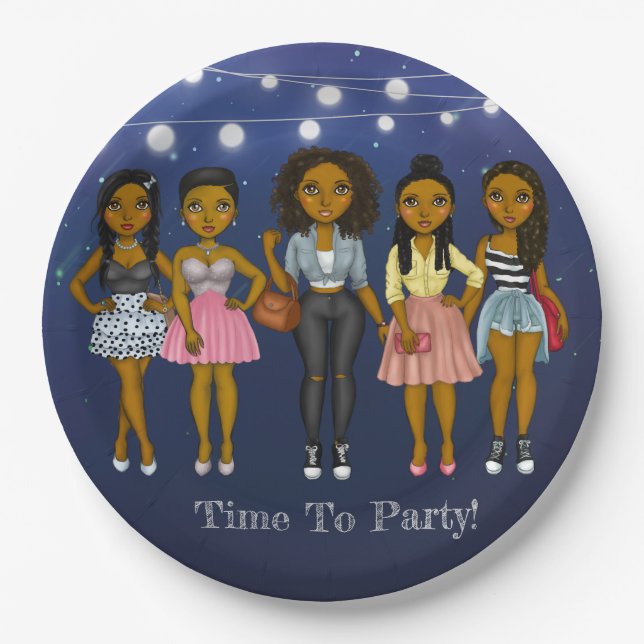 Diva Zeit bis zum Party dekorative Papierplatte Pappteller (Vorderseite)