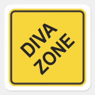 Diva Zone Quadratischer Aufkleber