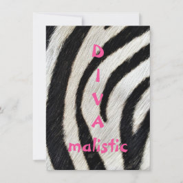 DIVAmalistic Zebra Print Flat Greeting Card