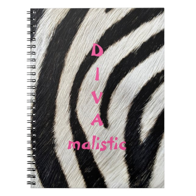 DIVAmalistic Zebra Print Notebook Notizblock (Vorderseite)