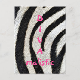 DIVAmalistic Zebra Print Postcard Postkarte