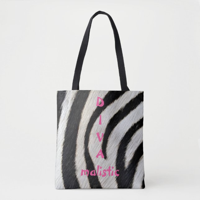 DIVAmalistic Zebra Print Tote Bag Tasche (Vorderseite)