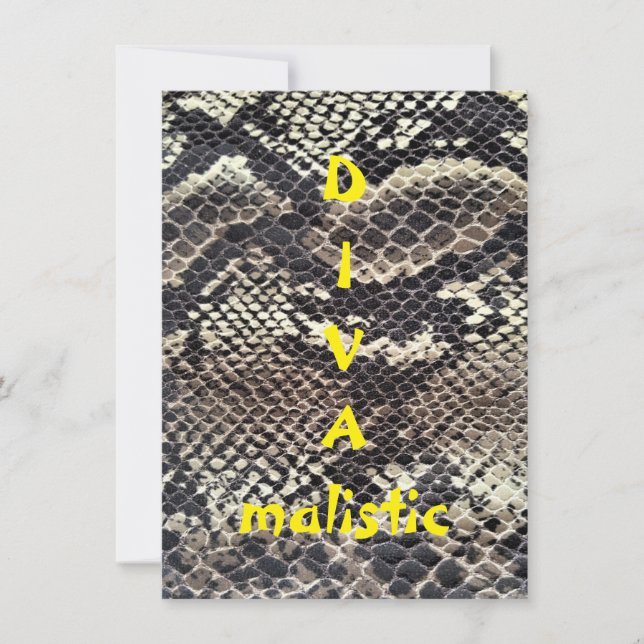 DIVAmalistisch-braune Snakeskin Druckflachkarte (Vorderseite)