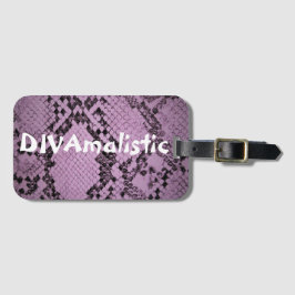 DIVAmalistisch Lila Snakeskin Print Bag Tag Gepäckanhänger