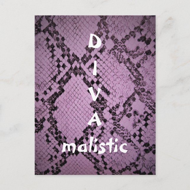 DIVAmalistisch Lila Snakeskin Print Postcard Postkarte (Vorderseite)