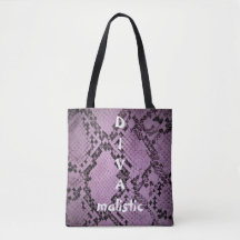 DIVAmalistische Lila Snakeskin Drucktasche