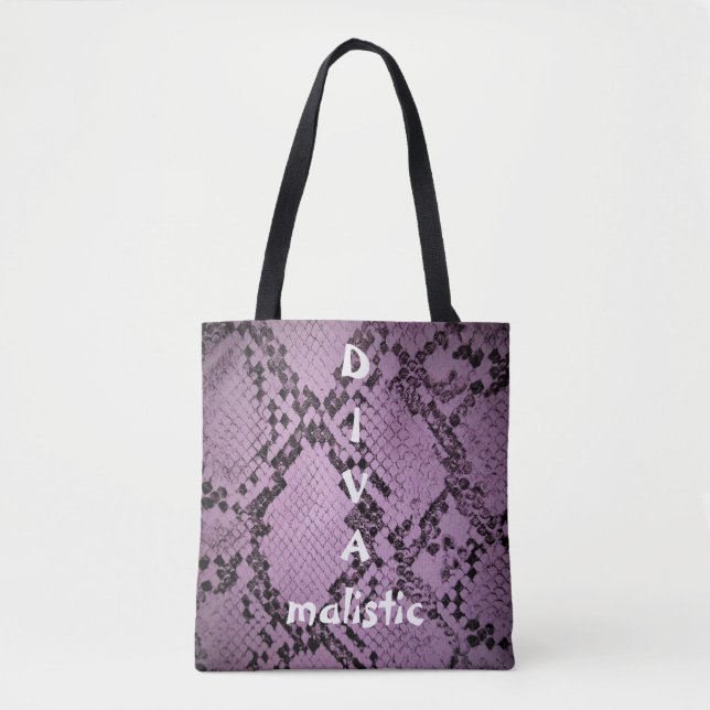 DIVAmalistische Lila Snakeskin Drucktasche Tasche (Vorderseite)