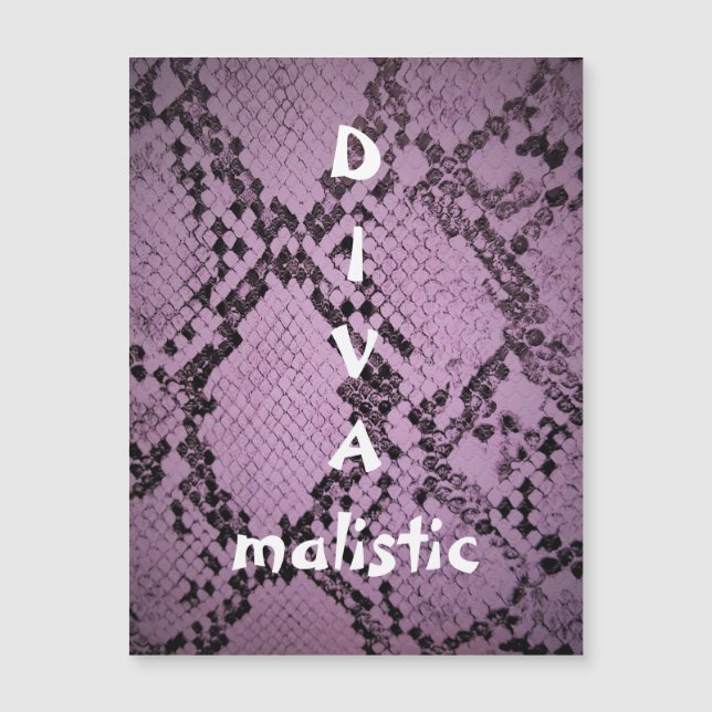 DIVAmalistische Lila Snakeskin-Magnetkarte Magnetkarte (Vorderseite)