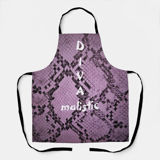 DIVAmalistische Lila Snakeskin Print-Schürze Schürze (Vorderseite)