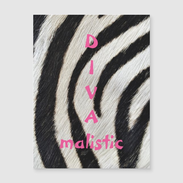 DIVAmalistische Zebra Print-Magnetkarte Magnetkarte (Vorderseite)