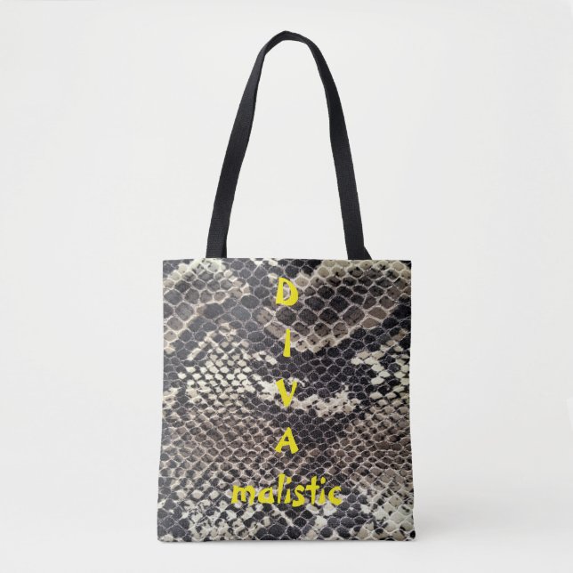 DIVAmalistisches Brown Snakeskin Drucktasche Tasche (Vorderseite)