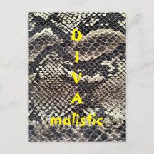 DIVAmalistisches Brown Snakeskin Print Postcard