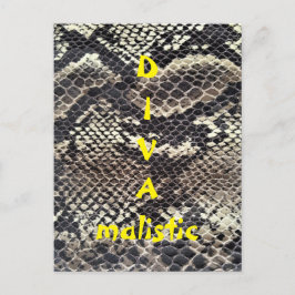 DIVAmalistisches Brown Snakeskin Print Postcard Postkarte