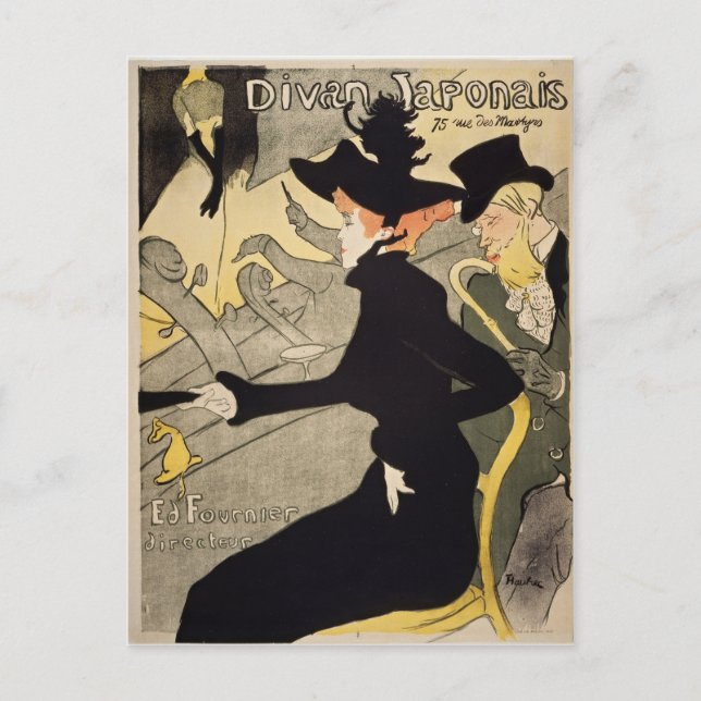 Divan Japonais Toulouse-Lautrec Vintag Art Postkarte (Vorderseite)