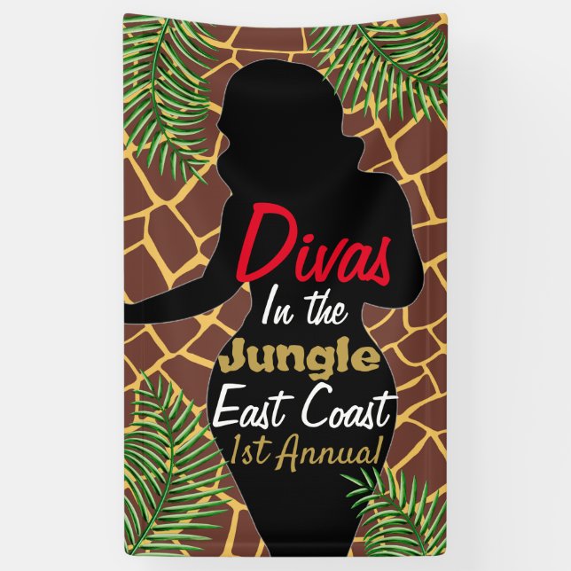 Divas in der Dschungel-Fahne Banner (Vertikal)