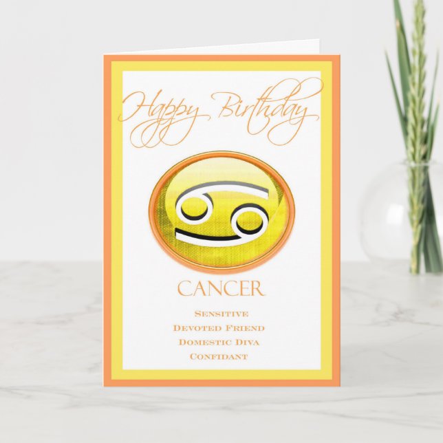 Diva's Zodiac Birthday Card für Krebs Karte (Vorderseite)