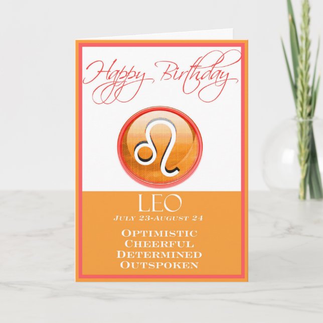 Diva's Zodiac Birthday Card für Leo Karte (Vorderseite)