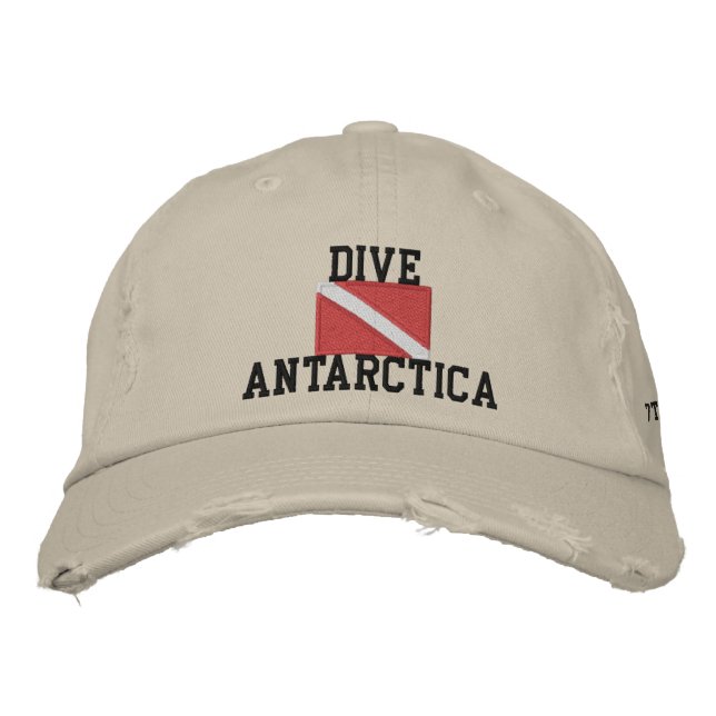 Dive Antarktis Beunruhigte Baseballhöhle Bestickte Baseballkappe (Vorderseite)