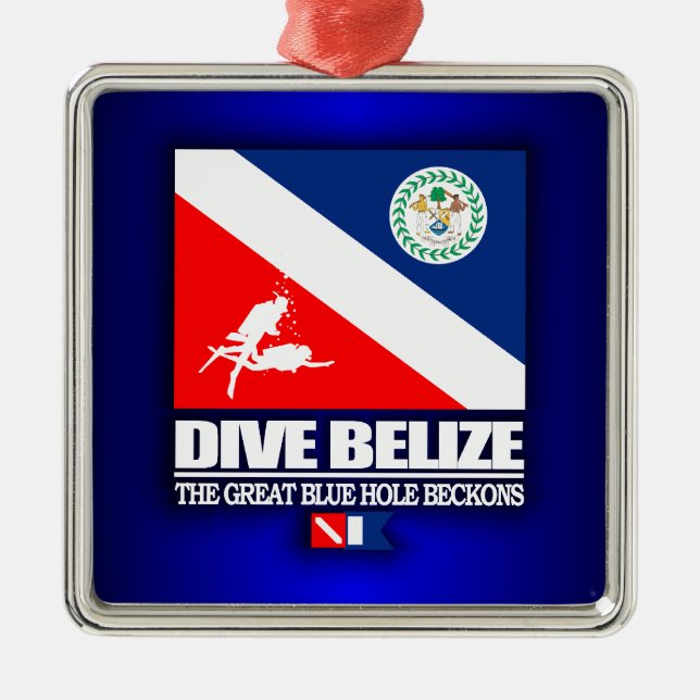 Dive Belize Ornament Aus Metall (Vorne)