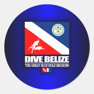 Dive Belize Runder Aufkleber