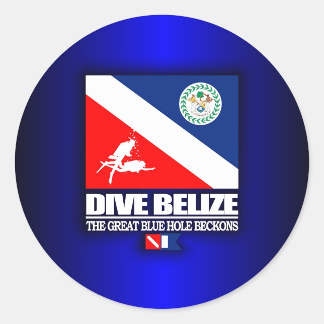 Dive Belize Runder Aufkleber (Vorderseite)