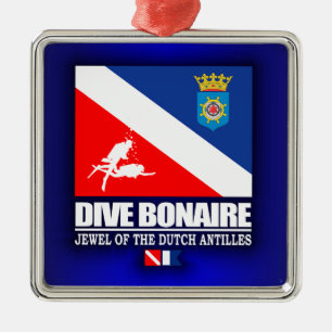 Dive Bonaire Silbernes Ornament