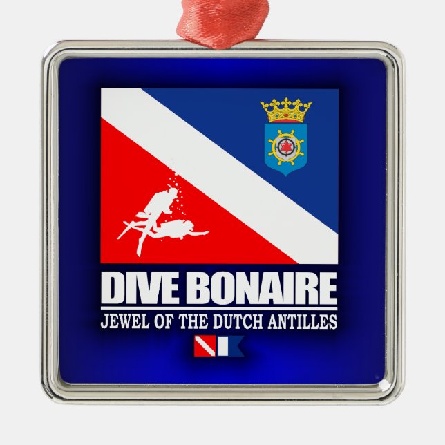 Dive Bonaire Silbernes Ornament (Vorne)