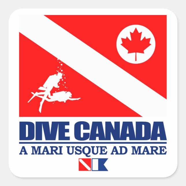 Dive Canada Quadratischer Aufkleber (Vorderseite)