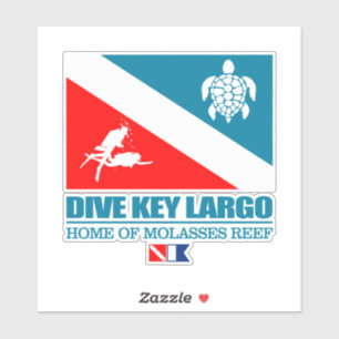 Dive Key Largo (sq) Aufkleber