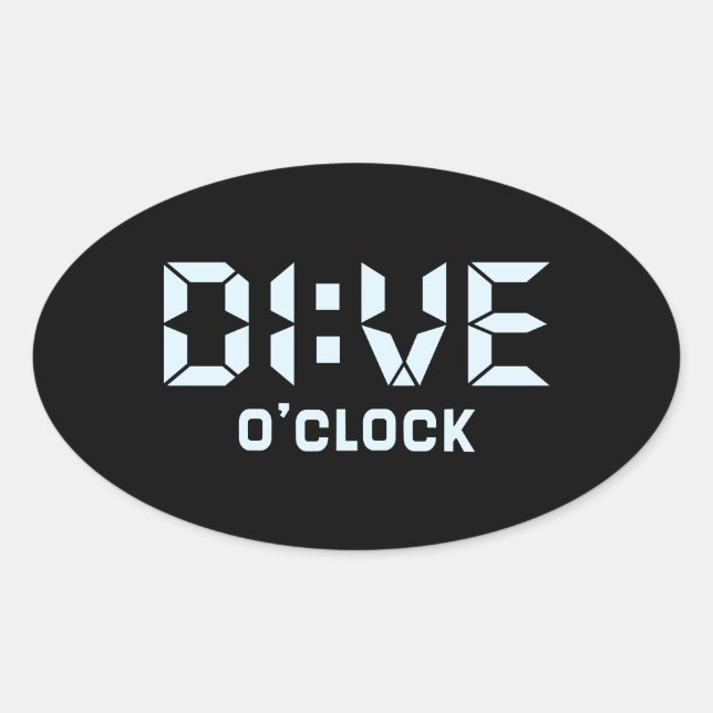 Dive O'Clock Ovaler Aufkleber (Vorderseite)