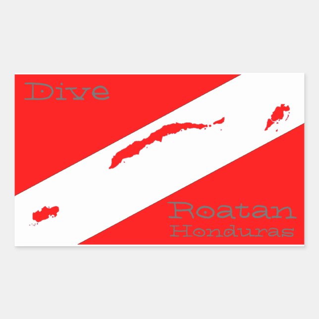 Dive Roatan Rechteckiger Aufkleber (Vorderseite)