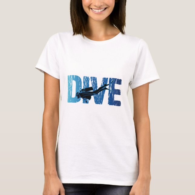 Dive Scuba Diver Horizontal T-Shirt (Vorderseite)