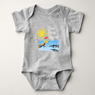 Dive Sleep Repetierdesign - Baby Jersey Bodysuit Strampler