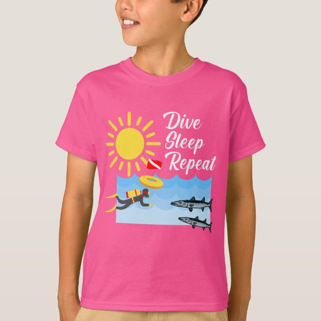 Dive Sleep Repetierdesign - Kids' Basic T - Shirt (Vorderseite)