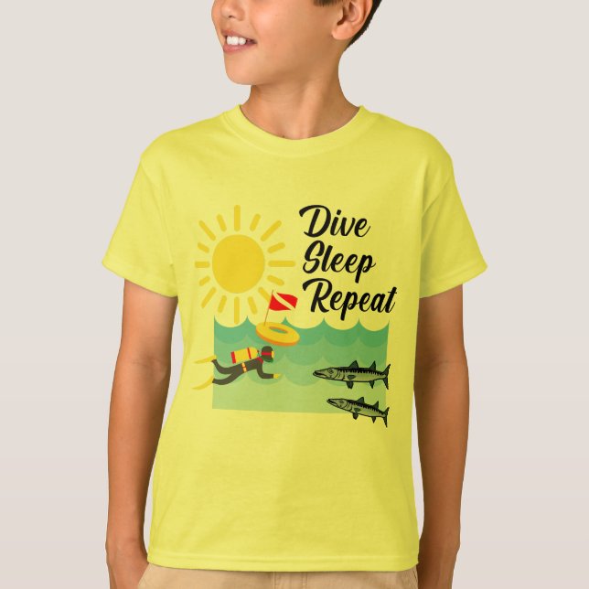 Dive Sleep Repetierdesign - Kids' Basic T - Shirt (Vorderseite)