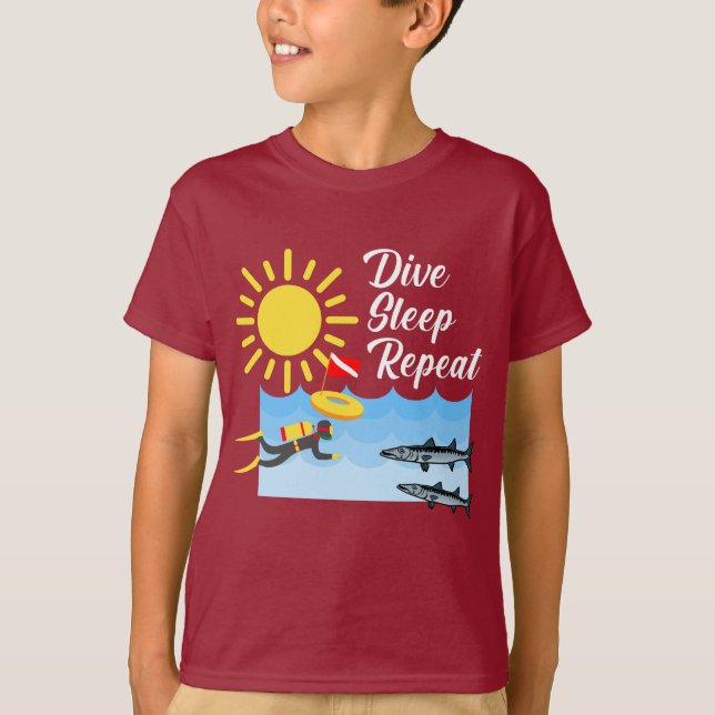 Dive Sleep Repetierdesign - Kids' Basic T - Shirt (Vorderseite)