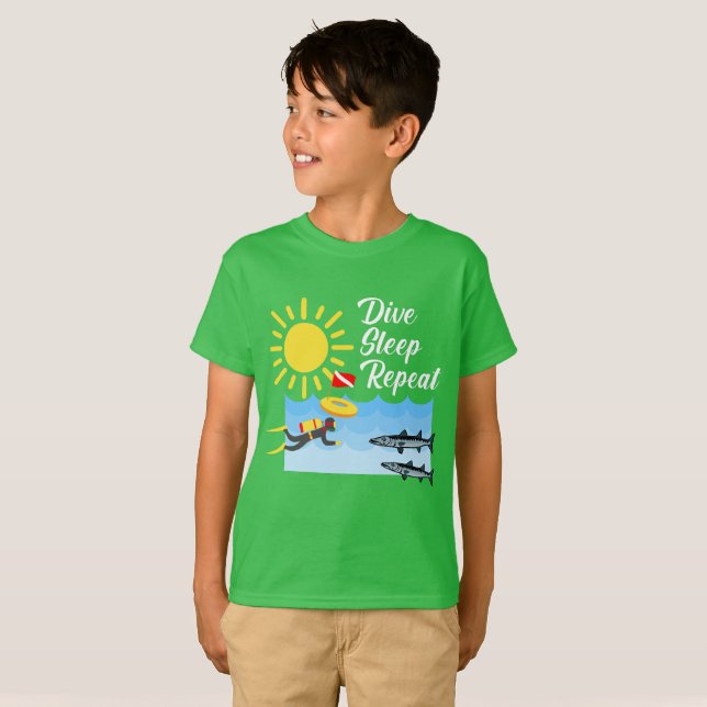 Dive Sleep Repetierdesign - Kids' Basic T - Shirt (Vorne ganz)