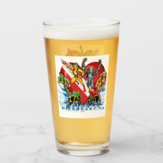 Divehart Superheroes Pint-Glas Glas