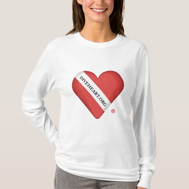 Diveheart Heart Women's Long Sleeve T - Shirt (Vorderseite)
