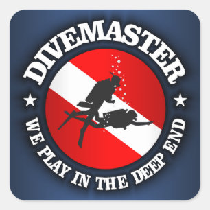Divemaster (tiefes Ende) Quadratischer Aufkleber