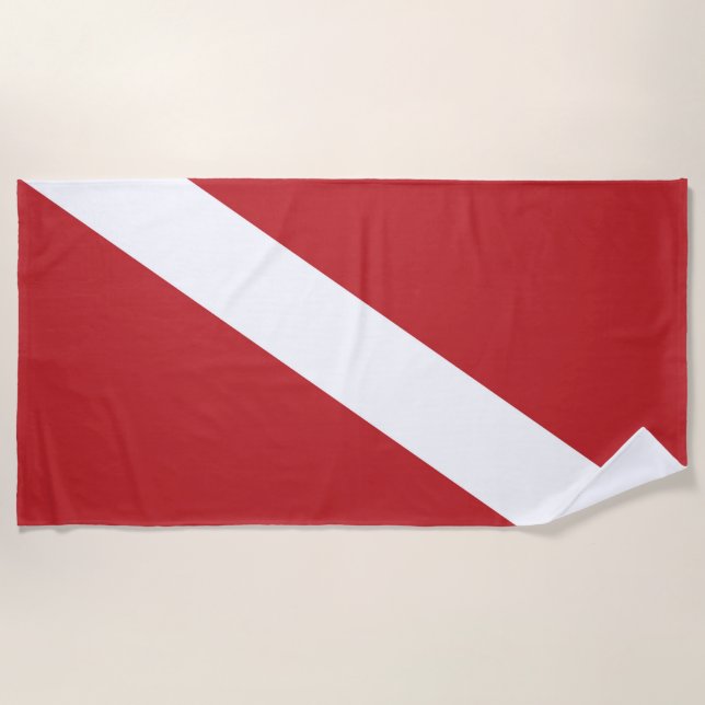 Diver Down Flag Strandtuch (Vorderseite)