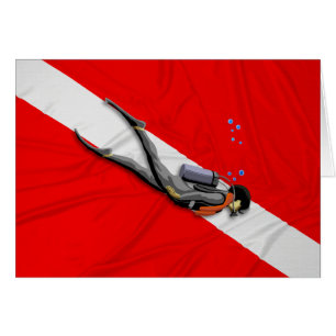 Diver Et Drapeau De Plongée