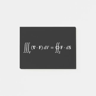 Divergenztheorem-Gleichung, mathematische Grundlag Post-it Klebezettel